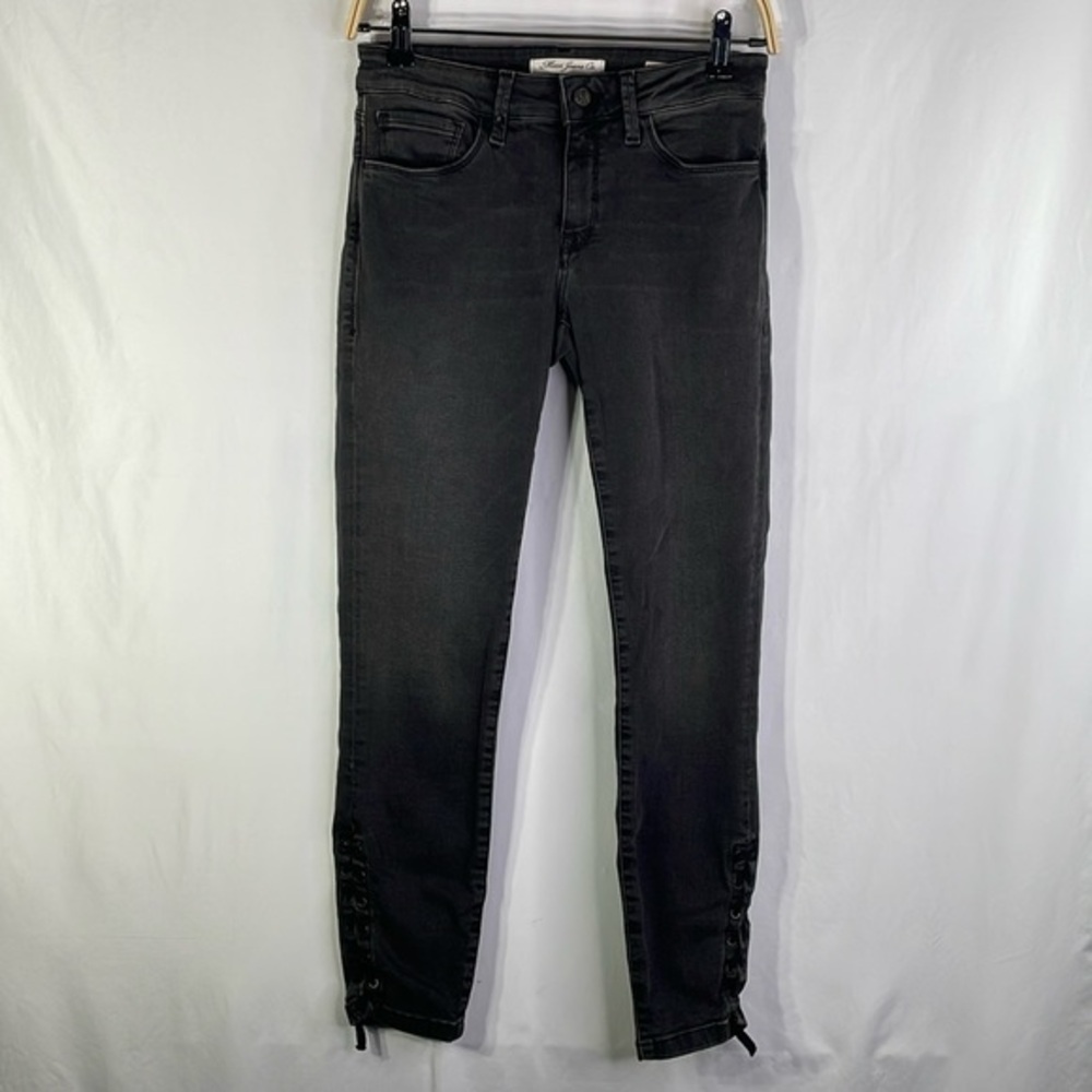 Mavi Adriana ankle midrise, super skinny, black jeans, ankle lacing